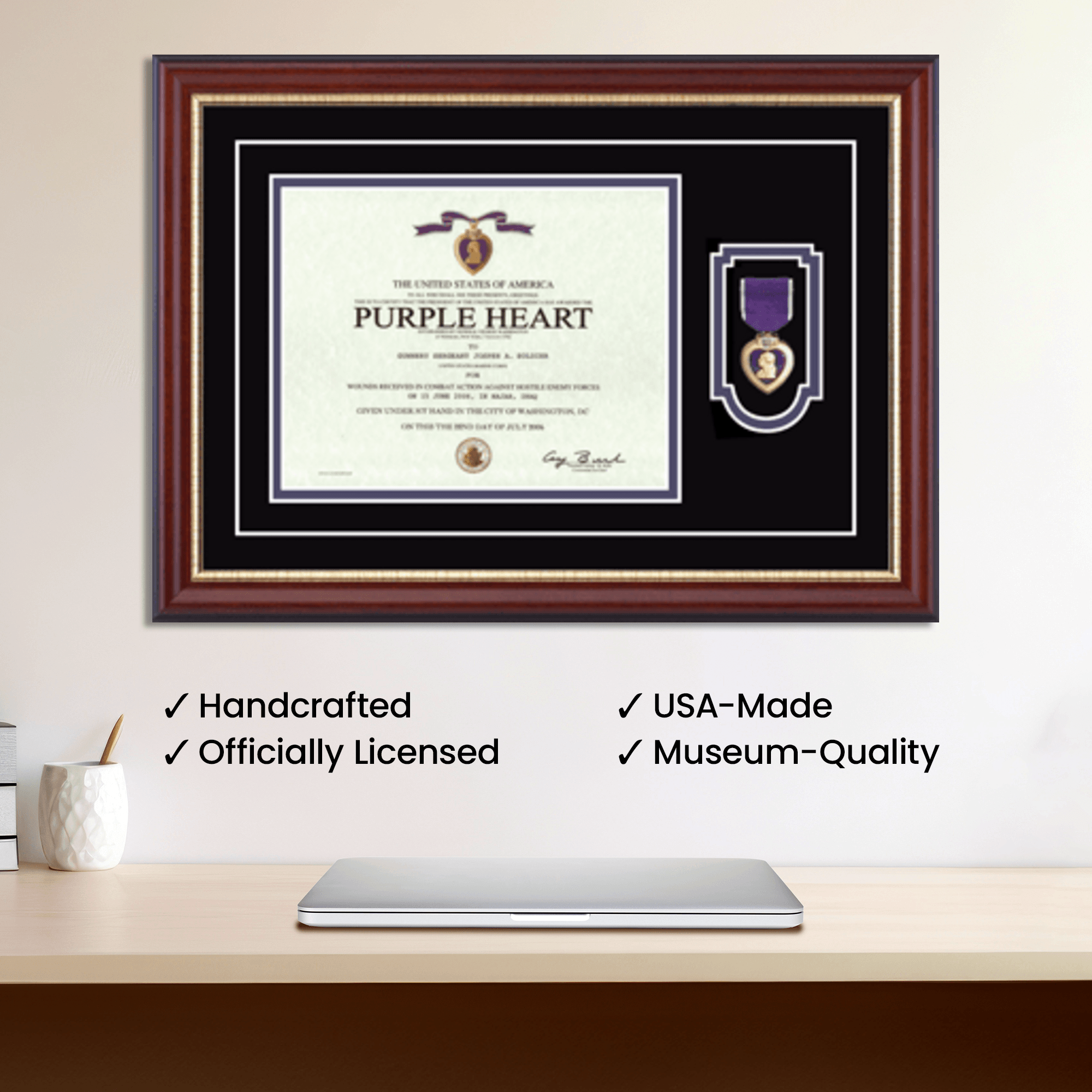 アメリカ米軍 メダル付フォトフレーム アメリカ米軍 メダル付フォト