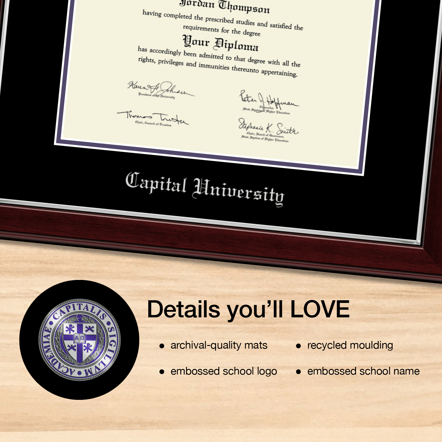 Masterpiece Medallion Diploma Frame in Gallery Silver Capital