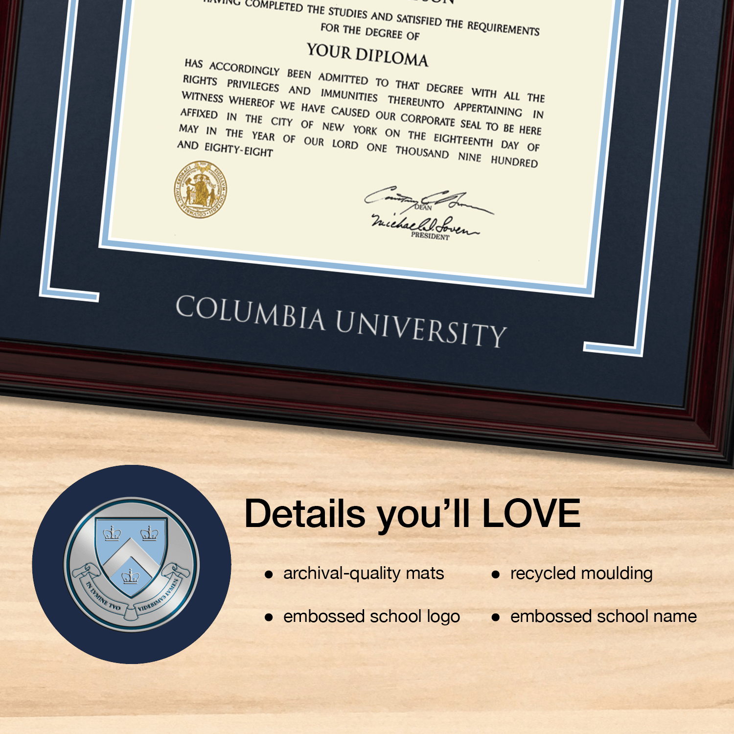 Showcase Edition Diploma Frame in Encore Columbia University