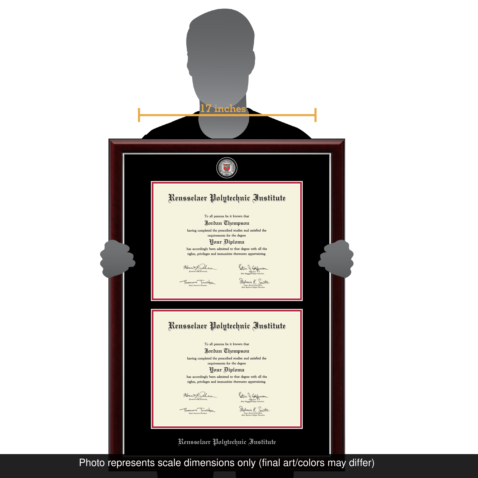 Masterpiece Medallion Double Diploma Frame in Gallery Silver