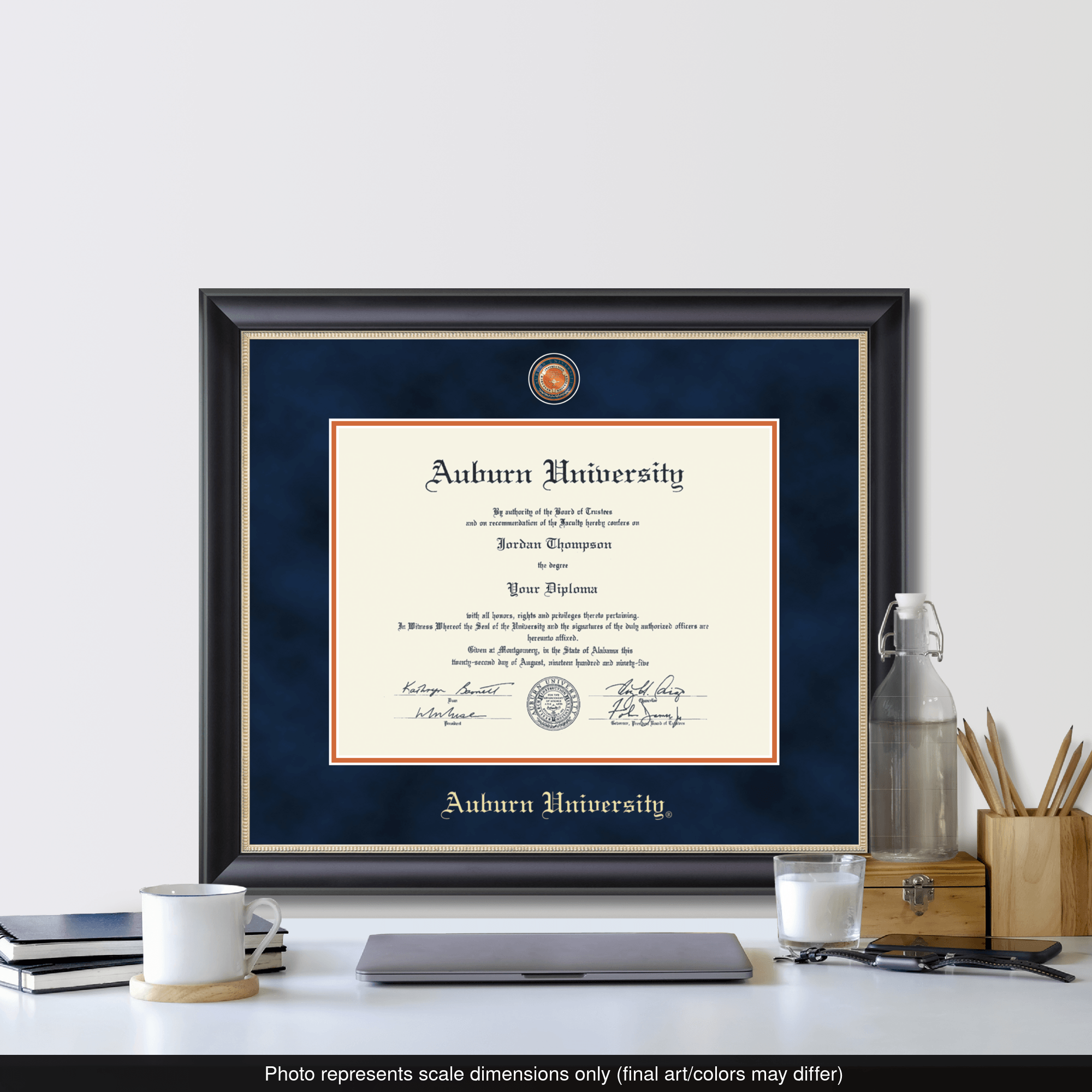 Masterpiece Medallion Diploma Frame in Noir Auburn University