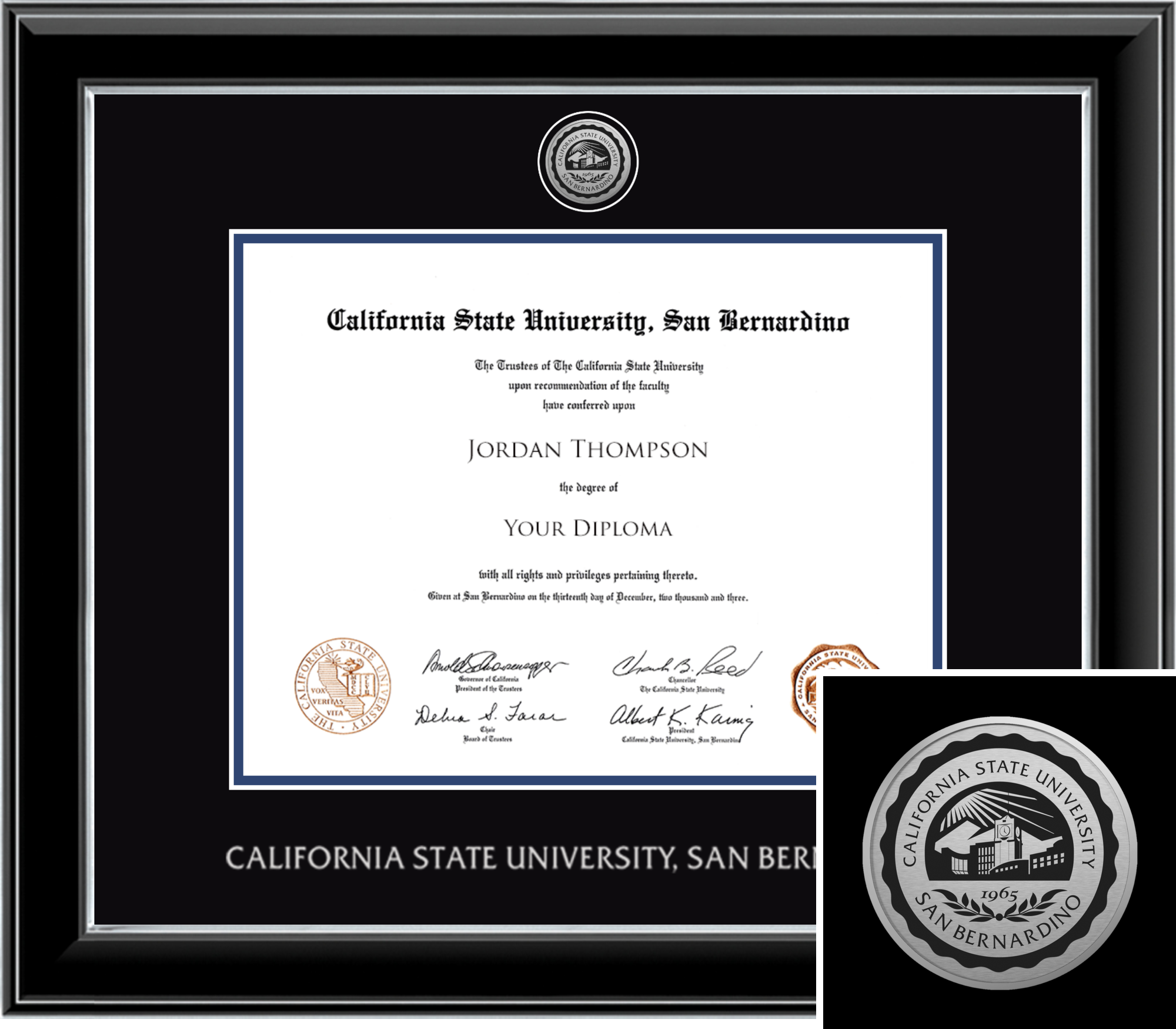 College CSUSB Tassel Diploma Frame California State University San Bernardino De College CSUSB Tassel Diploma Frame California State University San Bernardino De