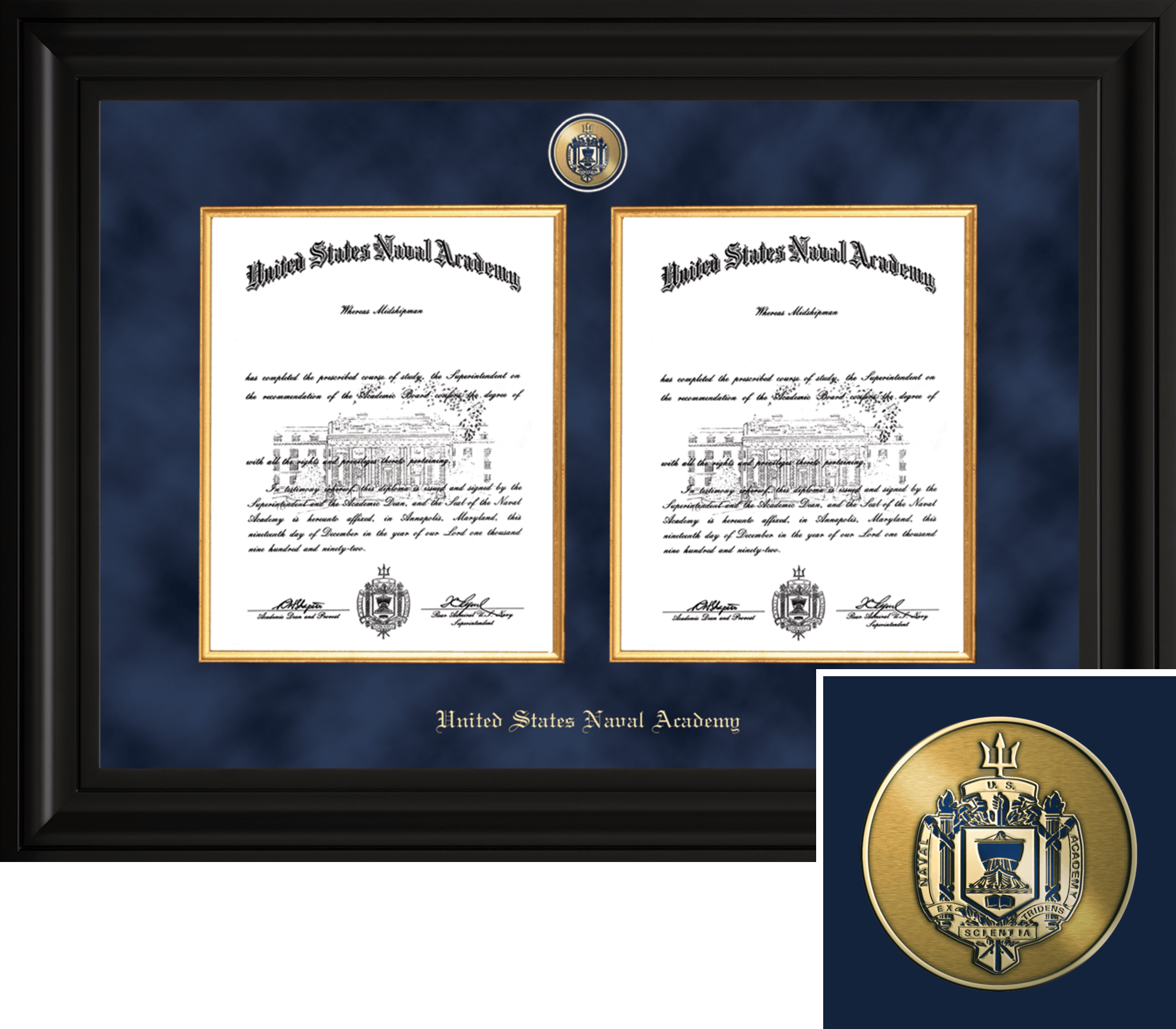 Presidential Masterpiece Double Diploma Frame in Washington United