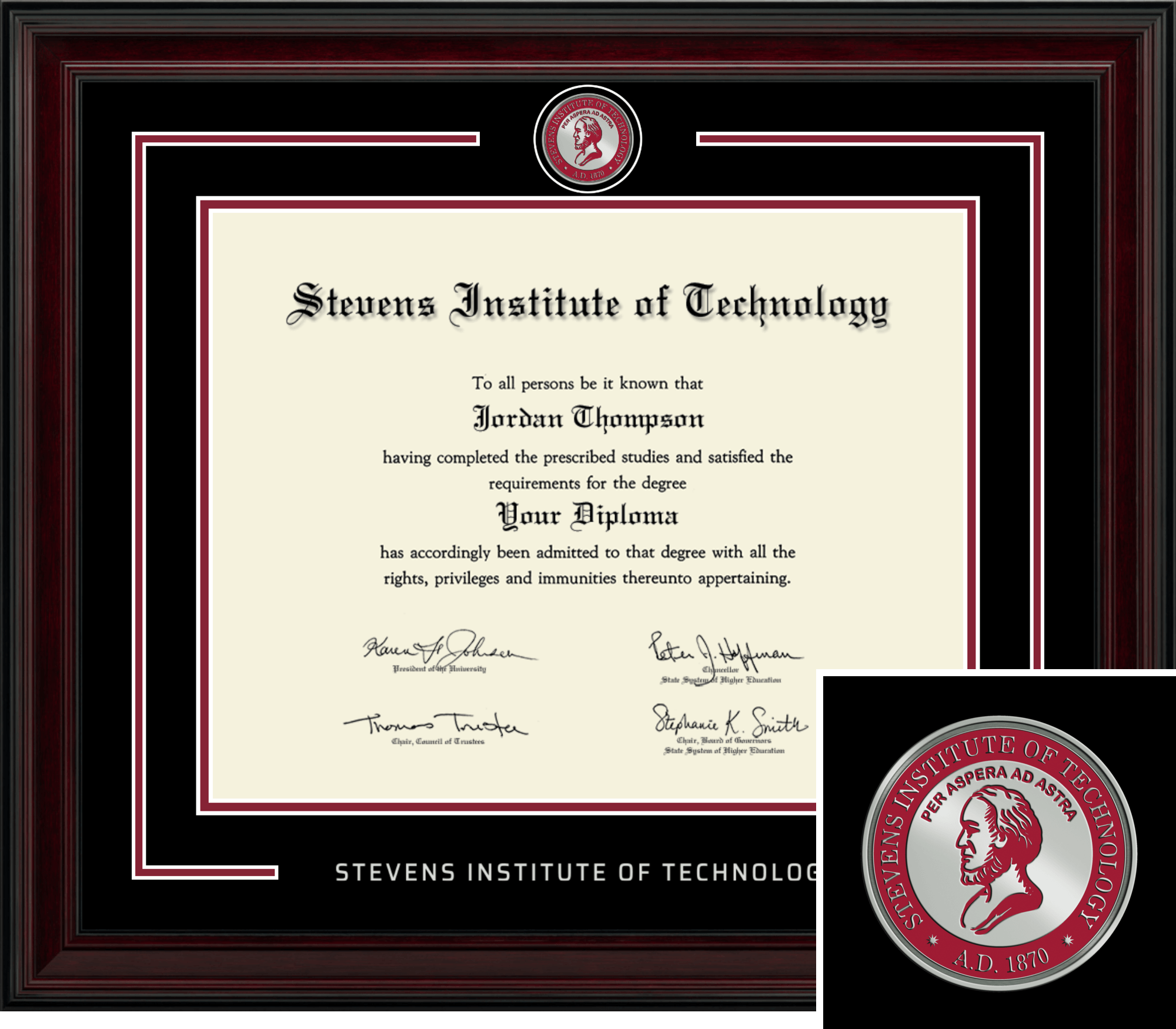 Showcase Diploma Frame in Encore Stevens Institute of Technology